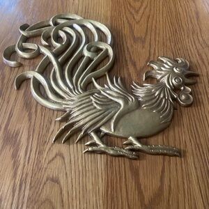 Vintage Sexton Gold Metal Rooster Wall Decor